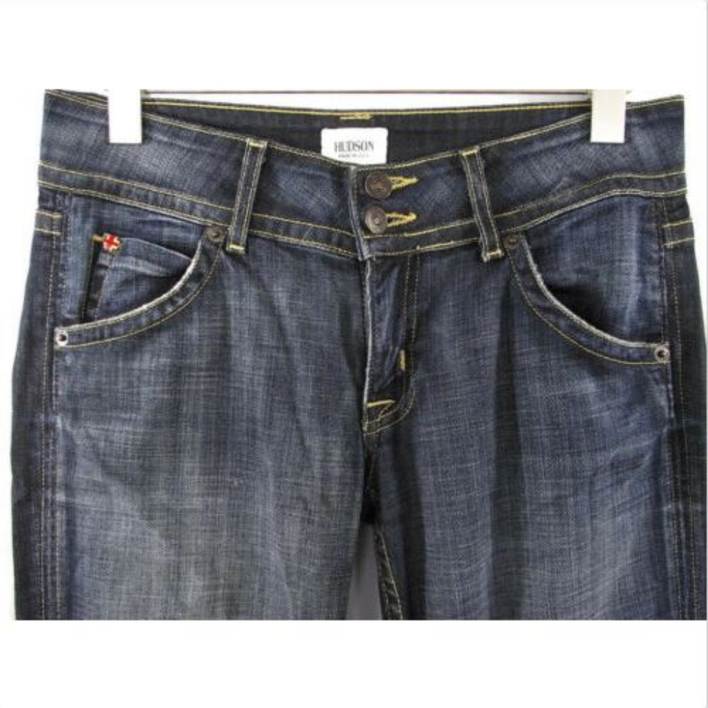 Hudson Triangle Flap Stretch Bootcut Blue Jeans